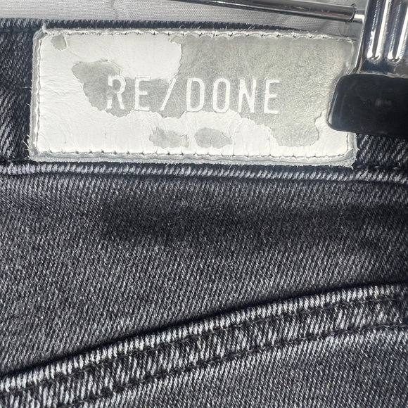 Re/Done 70s Stove Pipe High Rise Straight leg cropped jeans Washed noir - Picture 7 of 9